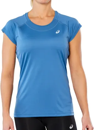 Asics Cap Short Sleeve Womens Running Top - Blue