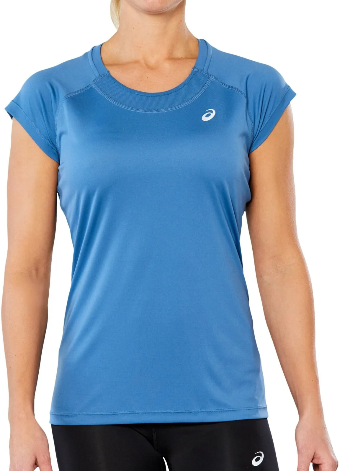 Asics Cap Short Sleeve Womens Running Top - Blue