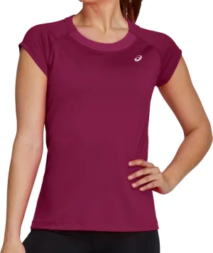 Asics Cap Short Sleeve Womens Running Top - Red