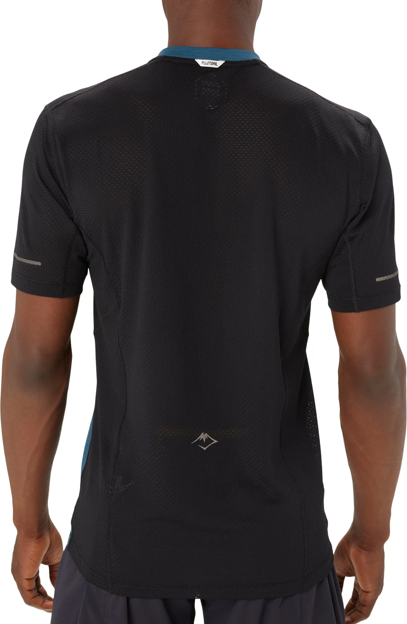 Asics FujiTrail Half Zip Short Sleeve Mens Running Top - Blue