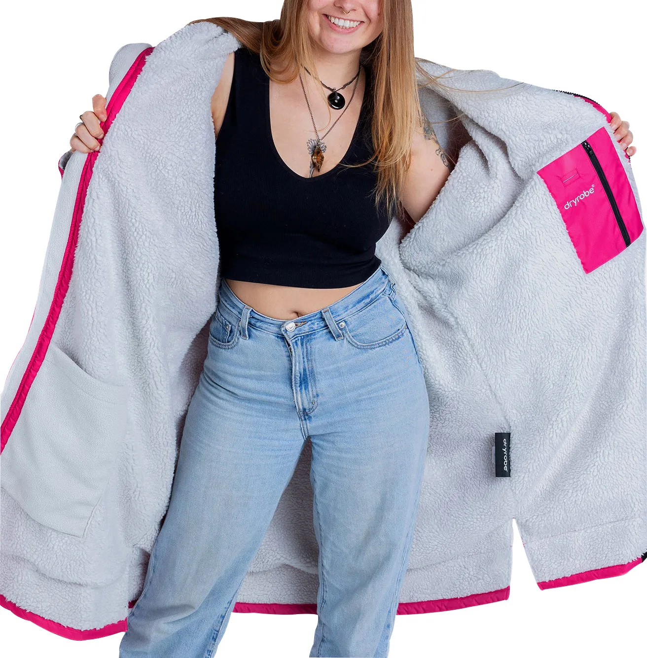 Dryrobe Advance Long Sleeve Changing Robe - Pink