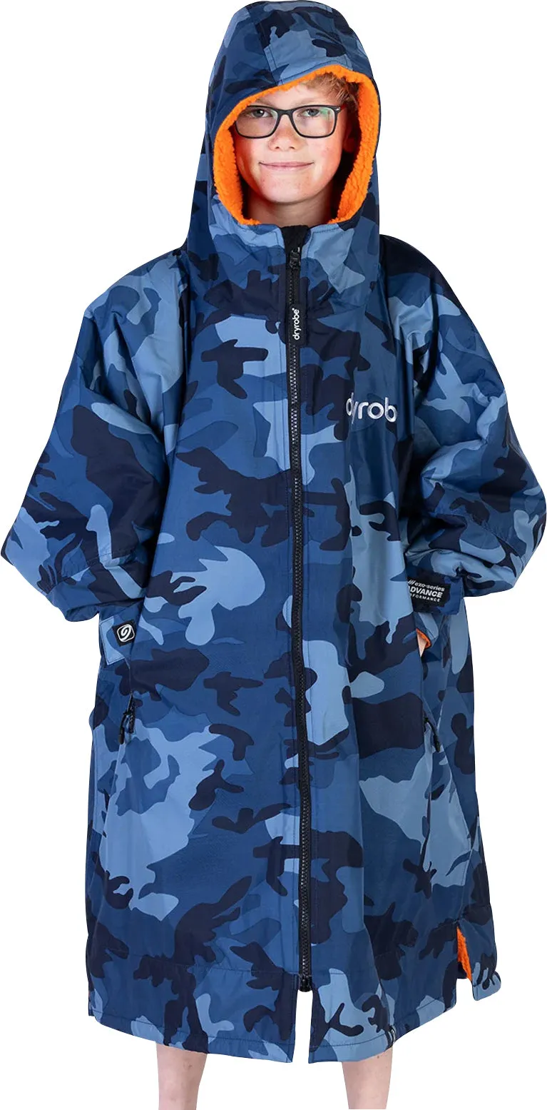 Dryrobe Advance Long Sleeve Junior Changing Robe - Blue Camo