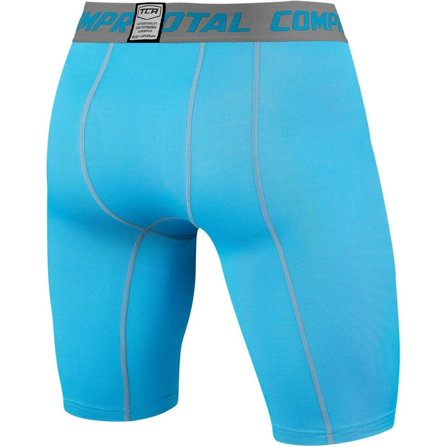 TCA Pro Performance Compression Junior Short Running Tights - Sky Blue