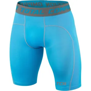 TCA Pro Performance Compression Junior Short Running Tights - Sky Blue