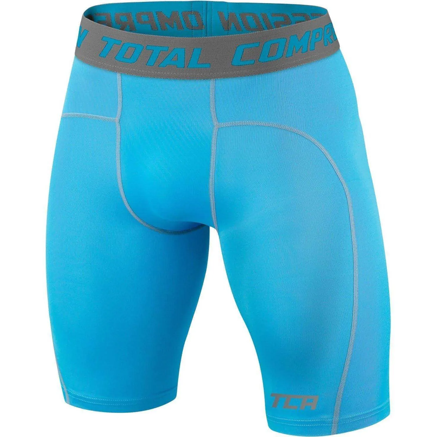 TCA Pro Performance Compression Junior Short Running Tights - Sky Blue