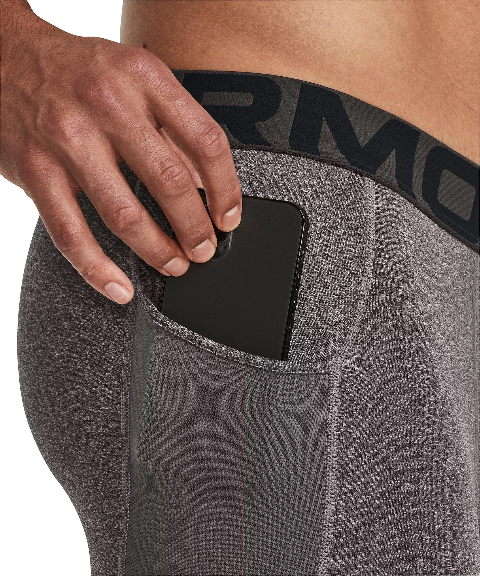 Under Armour ColdGear Compression Mens Long Running Tights - Grey