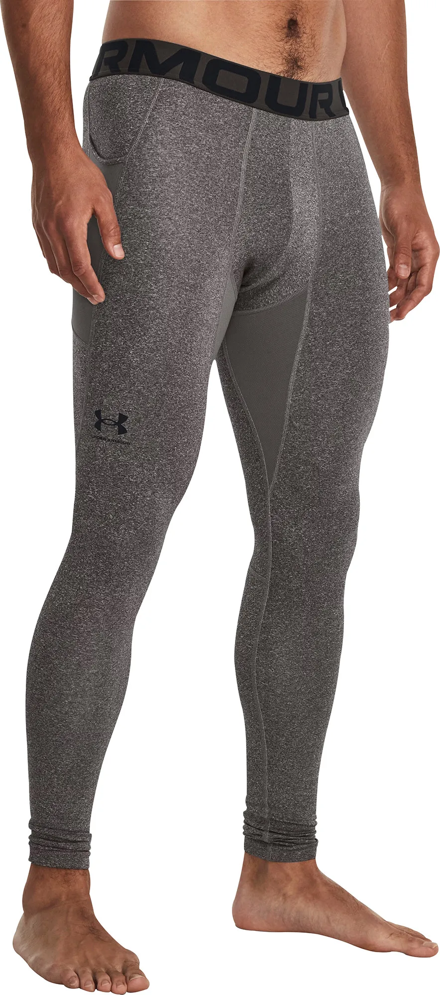Under Armour ColdGear Compression Mens Long Running Tights - Grey
