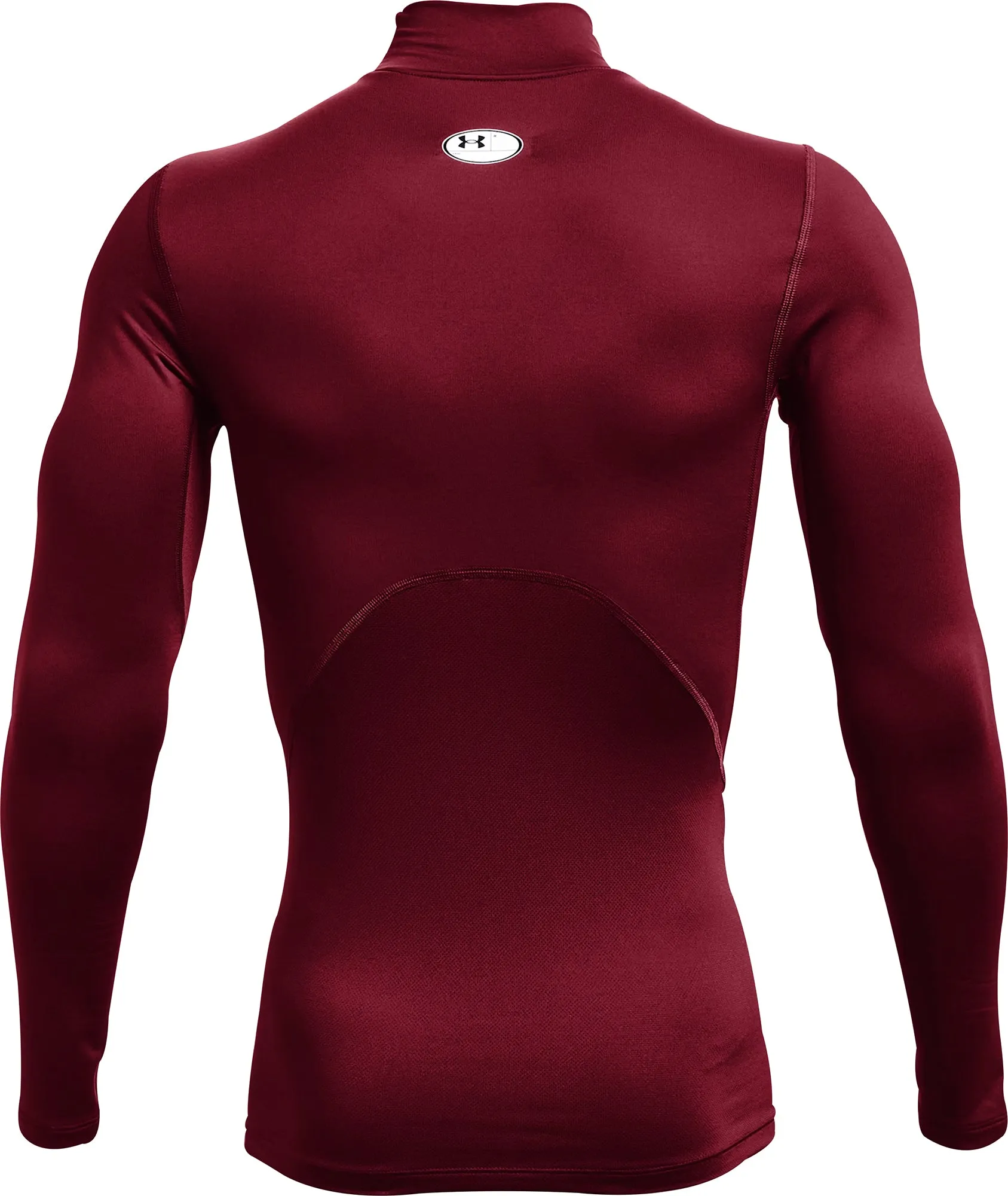 Under Armour ColdGear Compression Mock Long Sleeve Mens Running Top - Red