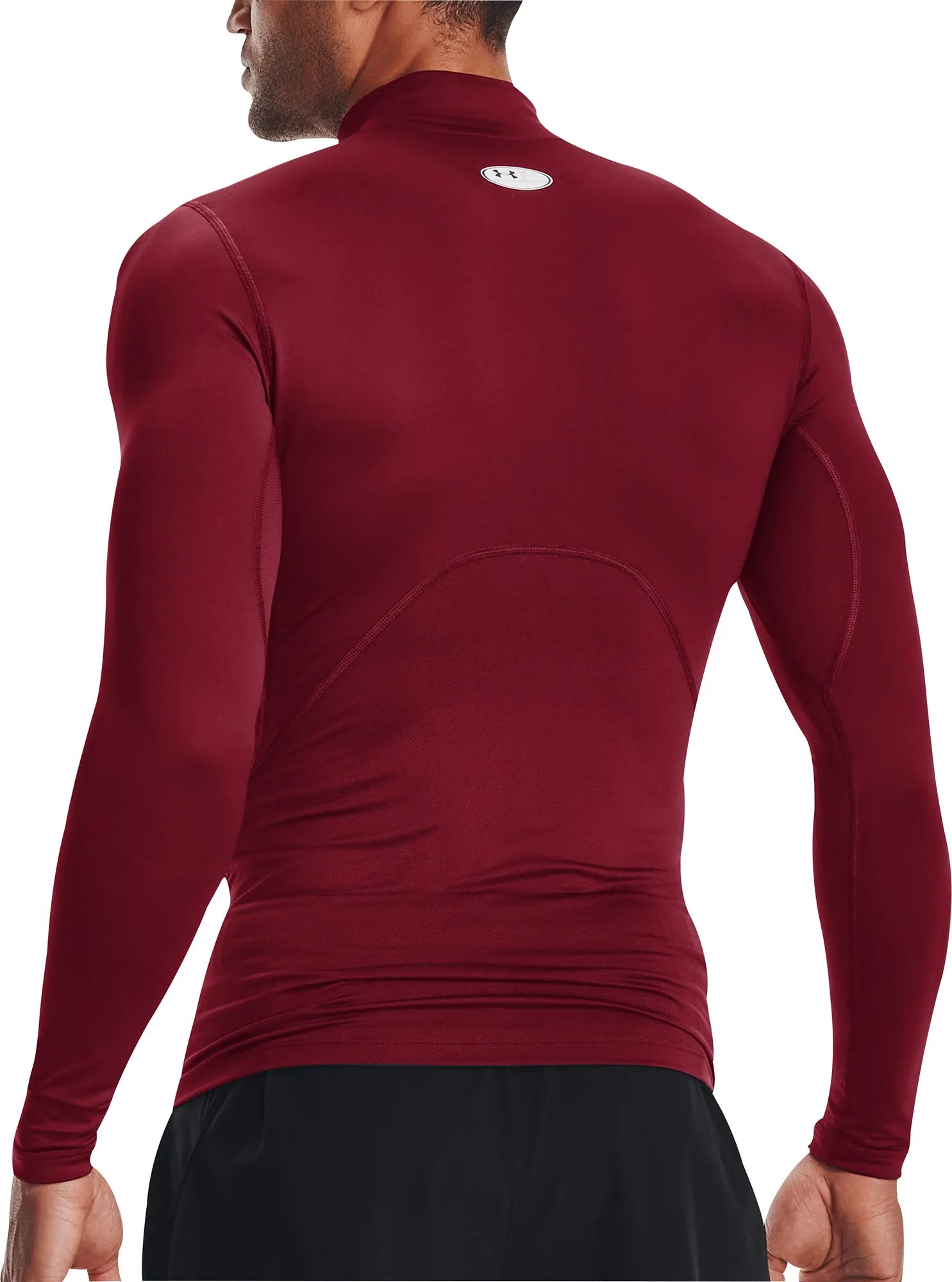 Under Armour ColdGear Compression Mock Long Sleeve Mens Running Top - Red