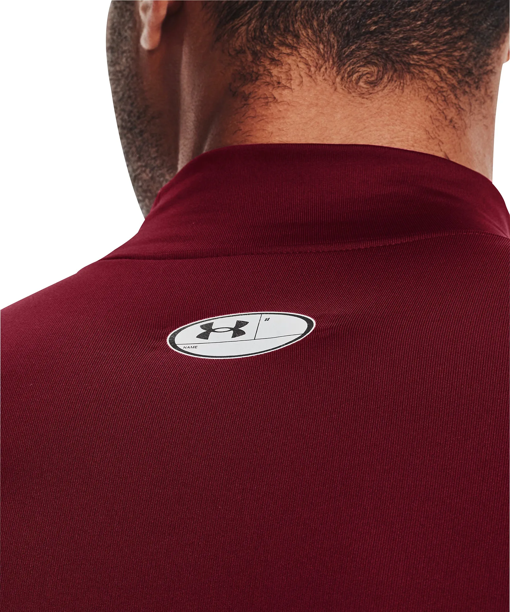 Under Armour ColdGear Compression Mock Long Sleeve Mens Running Top - Red