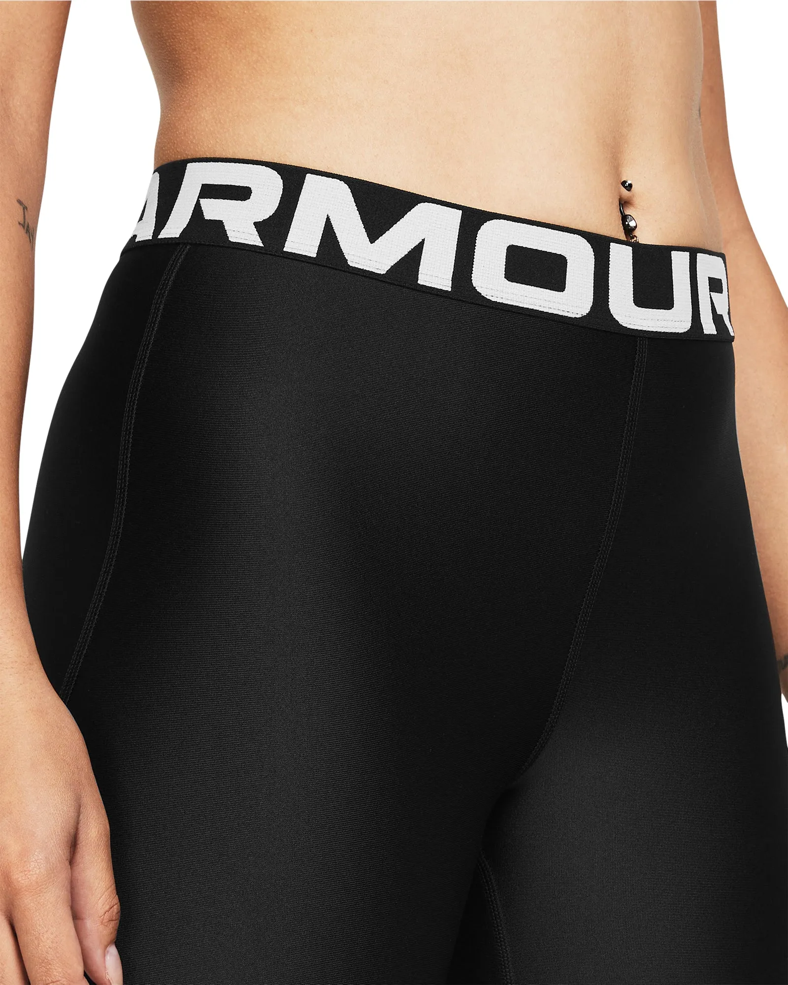 Under Armour HeatGear 8 Inch Womens Short Running Tights - Black