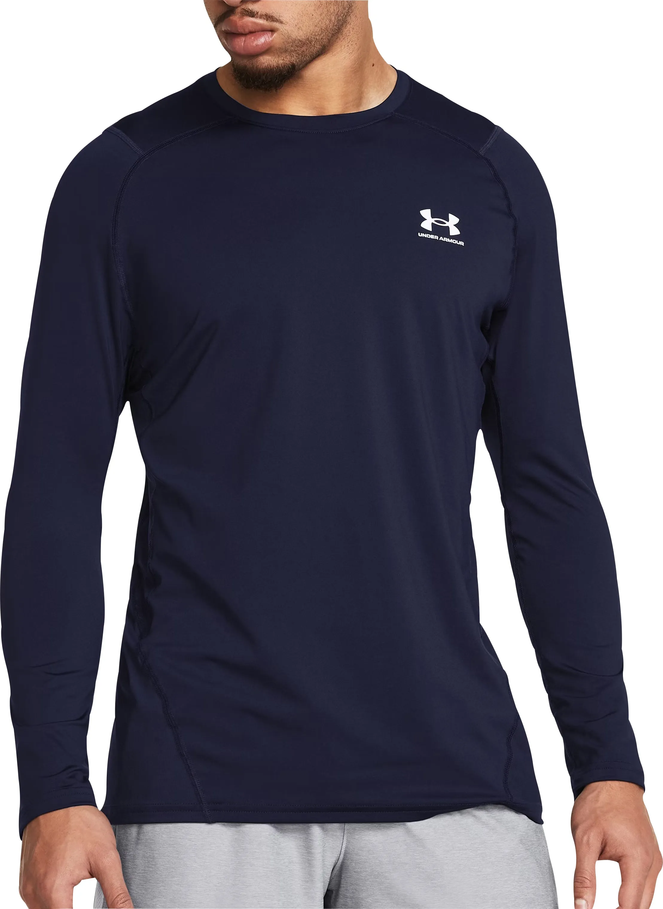 Under Armour HeatGear Fitted Long Sleeve Mens Running Top - Blue