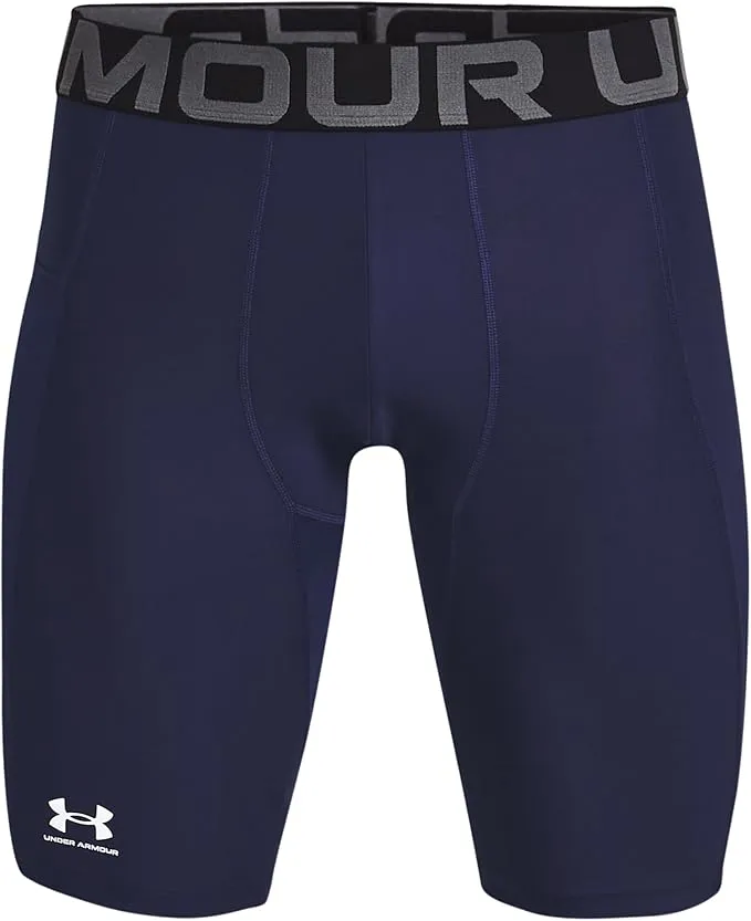 Under Armour HeatGear Pocket Long Mens Short Compression Tights - Blue