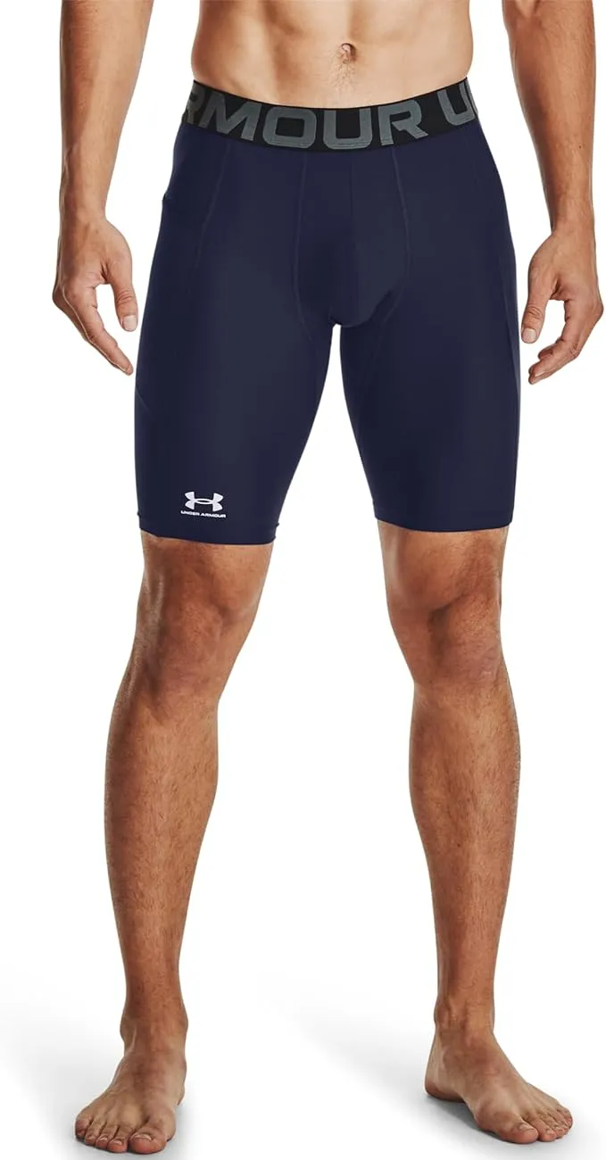 Under Armour HeatGear Pocket Long Mens Short Compression Tights - Blue