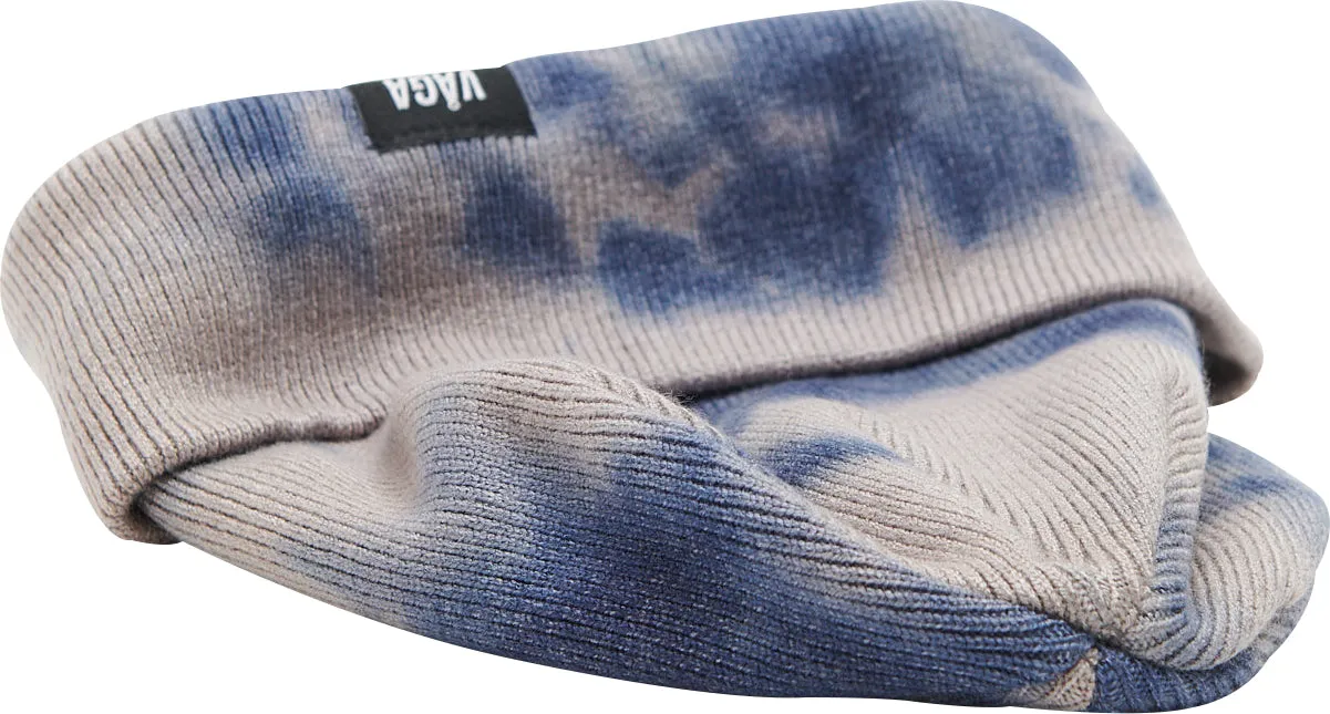 Vaga Fine Rib Tie Dye Running Beanie - Blue